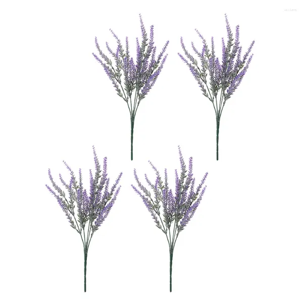 Dekorative Blumen, 4 Stück, künstlicher Lavendel, Hochzeitsdekoration im Freien, Landhausstil, Kunstkunststoff