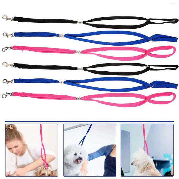 Coleiras para cães 6 peças, anel para tosa de animais de estimação, corda de banho, pequeno deslizamento, acessórios de banho, acessório de mesa, laço