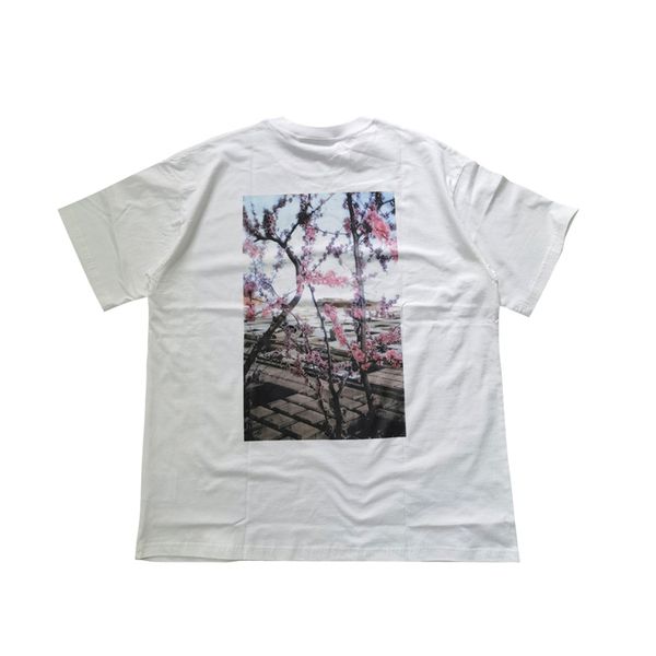Camiseta masculina elegante vintage com estampa de flores, camiseta de algodão casual floral feminina verão manga curta camiseta 23fw 28 de outubro