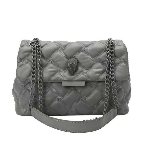 Venda quente Kurt Geiger para mulheres com design de cabeça de águia bolsas de corrente de grade de diamantes estilo estrangeiro flip top um ombro crossbody verão europeu moda lazer