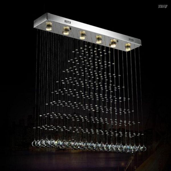Lâmpadas pendentes modernas LED teto luz cortina divisória sala de estar pirâmide retangular jantar restaurante lustre