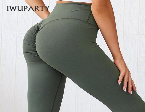 Yoga Outfits IWUPARTY Hohe Taille Legging Femme Scrunch Bum Leggings Frauen Push Up Jogginghose Workout Gym Strumpfhosen Training Sport Fit9146129