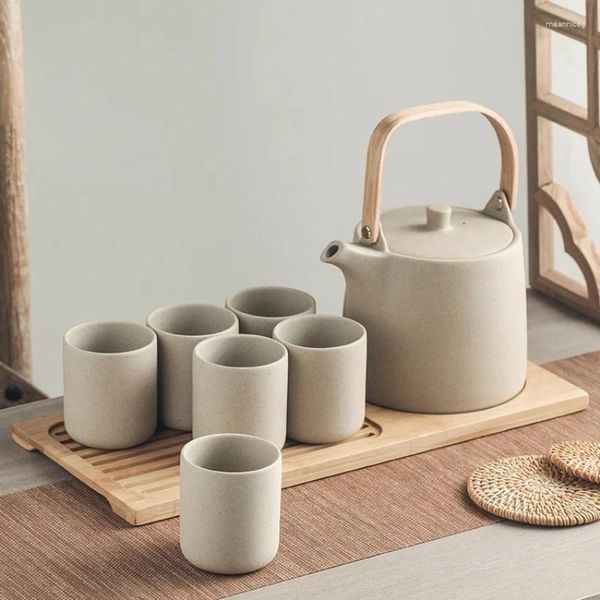 Set da tè Set da viaggio retrò giapponese Regalo per la casa Ceramica Minimalista Tradizionale Juego De Te Kichens Articoli WZ50TS