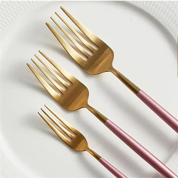 Louça conjuntos de talheres de ouro conjunto 304 aço inoxidável pauzinhos manteiga faca sobremesa colher jantar garfo chá gelo utensílios de mesa