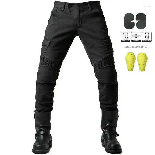 Гоночные брюки 2023 Мотоциклетные черные мужские джинсы Обновление Road Rider Four Seasons Повседневная мода