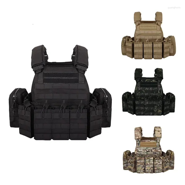 Jaquetas de caça MOLLE Terno de treinamento respirável Multi-funcional camuflagem ao ar livre de secagem rápida desgaste colete tático