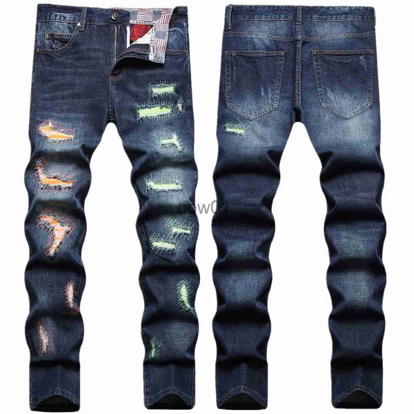 Herrenhosen Hochwertige Herren-Kratzer Slim-Fit-Beggar-Jeans Leichte Luxus-Nähte Zerrissene Dekorieren Punk-Jeans Stilvolle Sexy Street-Jeans J231028