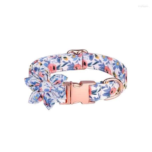 Colliers pour chiens, motif Floral, avec boucle matérielle à dégagement rapide, petite et grande fille, chiot, animal de compagnie, confortable à porter