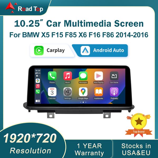 10.25 1920*720 sem fio carplay multimídia display touch screen carro android unidade de cabeça automática para bmw x5 f15 f85 x6 f16 f86 2014-2016