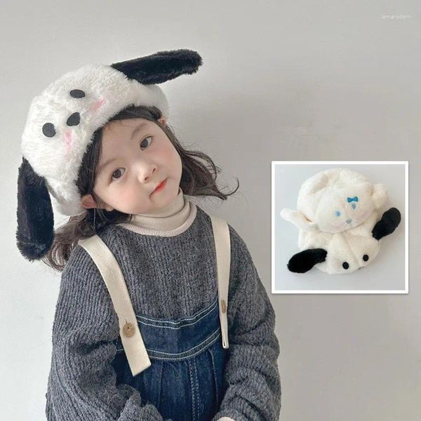 Berets 50-53cm Coreano Crianças Boina 2023 Outono / Inverno Bonito Super Cartoon Menina Bebê Chapéu De Pelúcia Abóbora