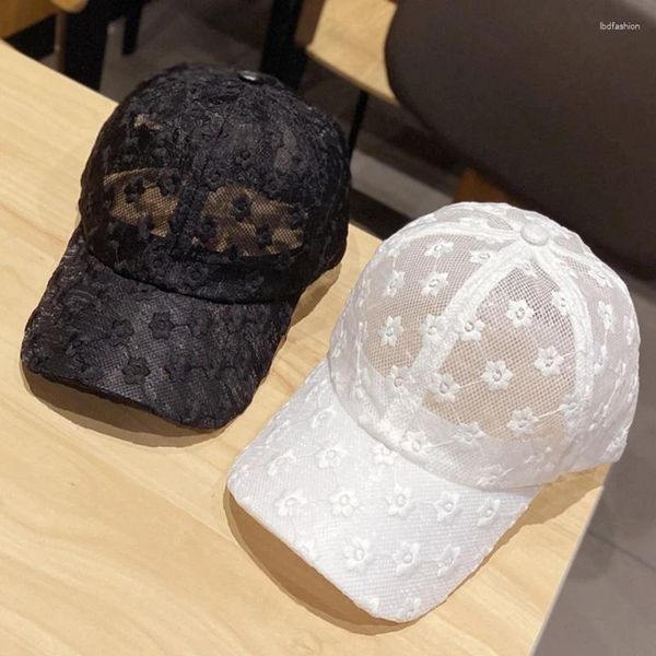 Visors Hollow Lace Flower Baseball Cap Summer Anti UV Meshhats Sports Caps Snapback Floral Hat Women Girls