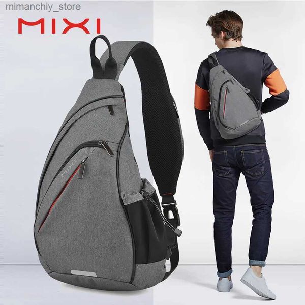 Outdoor-Taschen Mixi Männer Eine Schulter Rucksack Frauen Sling Bag Umhängetasche USB Jungen Radfahren Sport Reisen Vielseitige Mode Tasche Student Schule Q231028