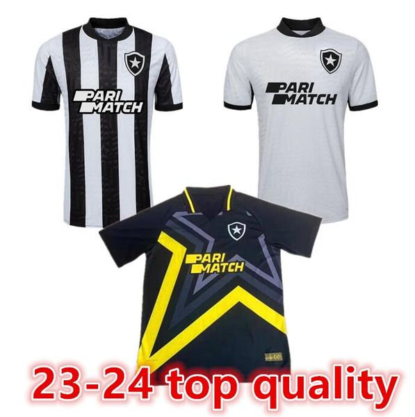 2023/24 Botafogo Mens Soccer Jerseys SOARES MATHEUS BABI BERNARDO 2023/24 O.SAUER Home Preto e Branco 3ª Camisa de Futebol Goleiro Treinamento Wear Uniformes6