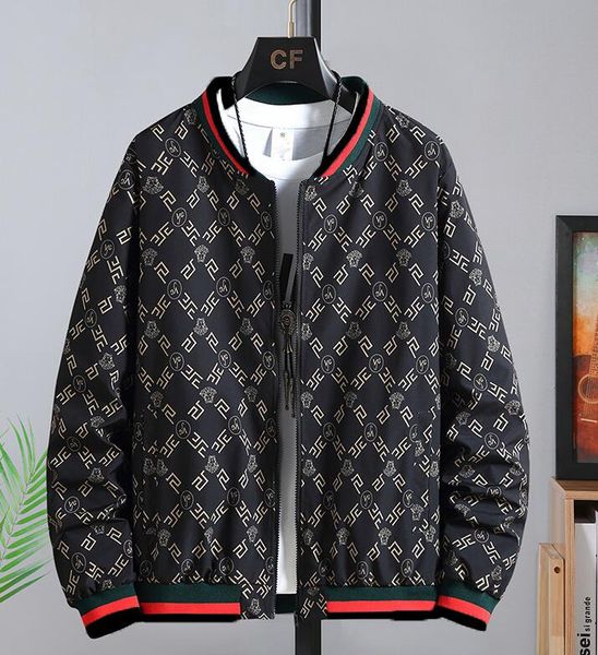 7XL Herrenjacke mit langen Ärmeln, Reißverschluss, Übergröße, Designer-Baseballjacke, Herrenmantel, Oberbekleidung