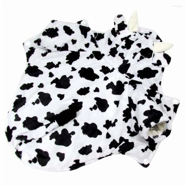 Abbigliamento per cani Costume per trasformazione di animali domestici Vestiti decorativi Felpa con cappuccio per cani Adorabile abbigliamento Indumento Mucca Modellazione Abito Decorazione