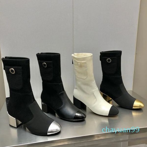 Stivale alto da moto da donna Pelle di vitello lucida Beige scuro nero impermeabile stivaletti alti con fibbia lacci Scarpe casual invernali Designer Luxury Fashion Martin Snow Boots