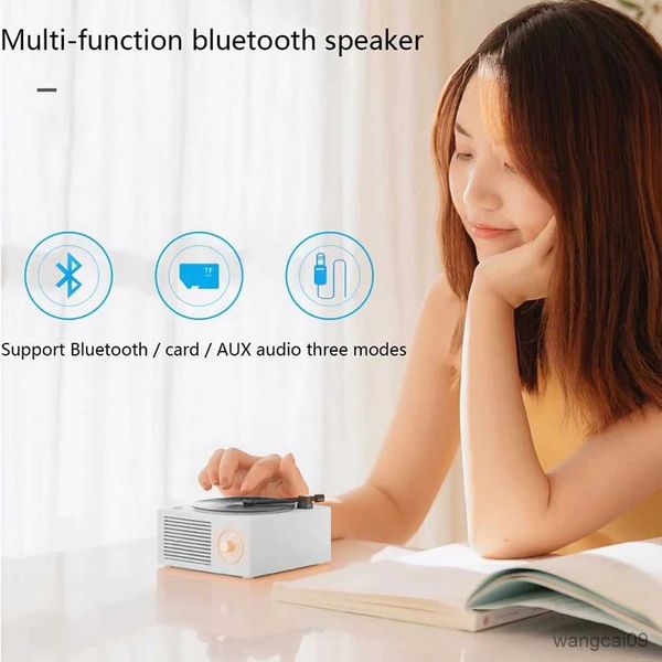 Mini alto-falantes reprodutor de gravação portátil bluetooth alto-falante sem fio mini estéreo portátil multi-função alto-falante giratório novo r231028