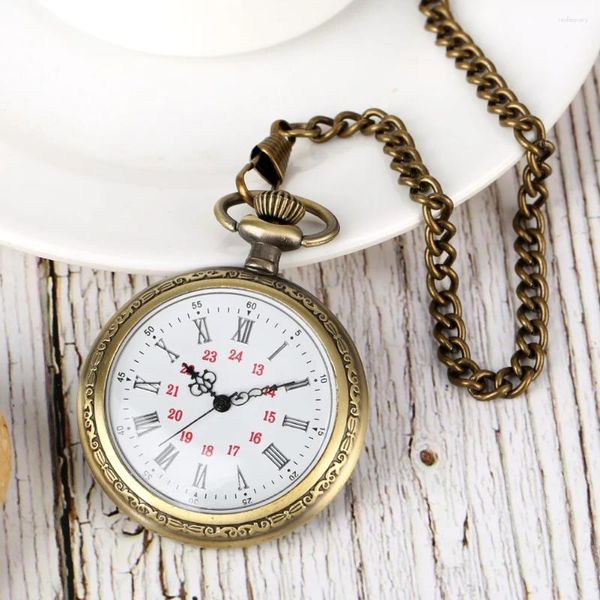 Карманные часы с открытым лицом в стиле стимпанк, бронзовый кулон, кварцевые часы для мужчин и женщин, антикварная цепочка-брелок, винтажное ожерелье, Reloj De Bolsillo