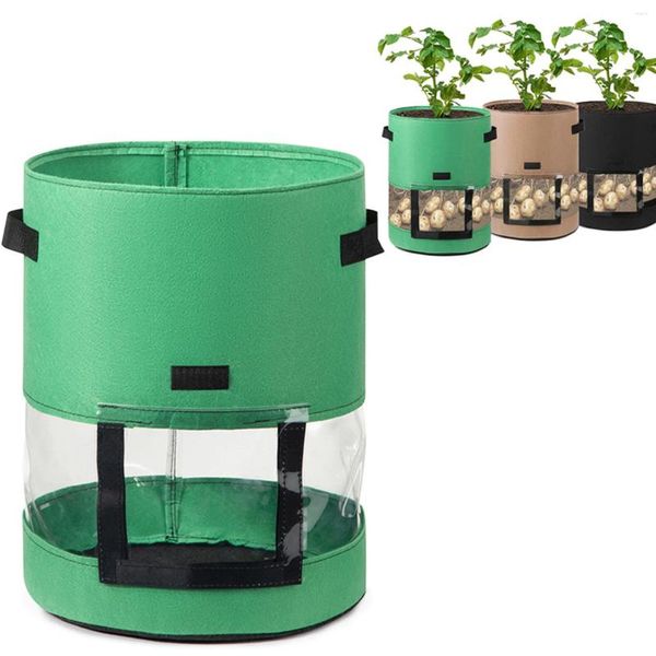 Plantadores 1 PCS Saco de Plantio de Batata com Design Transparente Isolamento de Temperatura Eficaz Potenciômetro Vegetal Crescer Ferramenta de Jardim