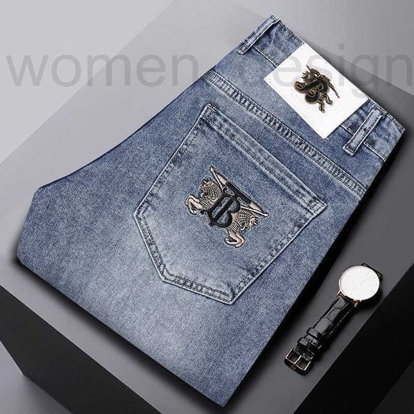 Mens Jeans designer di lusso 2023 Nuovo denim di fascia alta da uomo autunno e inverno coreano stretch TB ricamato pantaloni casual in cotone attillati RXBY