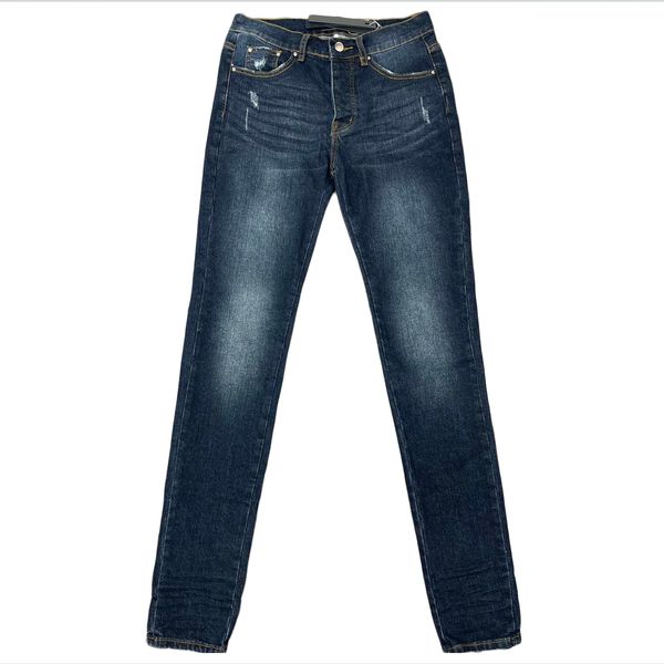 jeans da uomo Cerniera e bottone Jeans in denim super morbido Stretch Blu Nero Jeans slim fit Pantaloni skinny in denim elasticizzato Annate ben indossate Foro Azzurro Italia Marchio