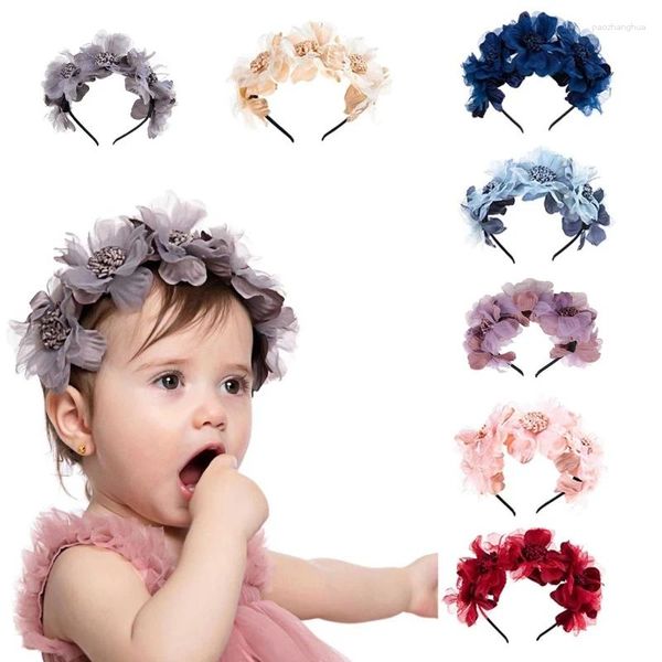 Acessórios de cabelo bebê floral hoop hairband artificial flor headband princesa accessor 40jc