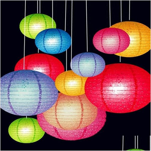 Украшение вечеринки 20 шт./лот 8 дюймов круглый домашний декор японский бумажный шар-фонарь свадьба день рождения висячие центральные элементы Drop D Homefavor Dhb5E
