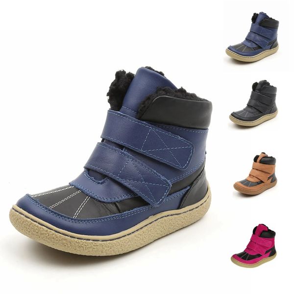 Stiefel COPODENIEVE Top Marke Barfuß Echtes Leder Baby Kleinkind Mädchen Junge Kinder Schuhe Für Mode Winter Schnee Stiefel 231027