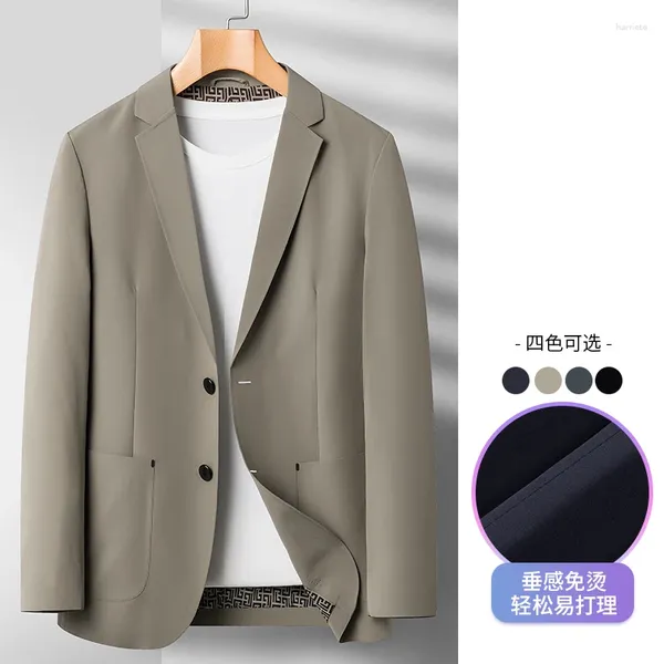 Ternos masculinos 2023 moda imprensa cola sem costura magro-ajuste versão coreana cavalheiro casual casamento estilo italiano hospedagem homem blazer