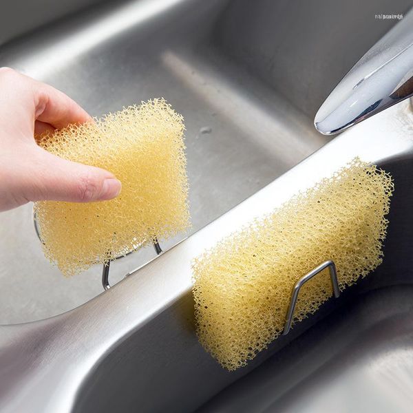 Haken Küche Edelstahl Schwämme Halter Selbstklebende Waschbecken Abfluss Trocknen Rack Zubehör Organizer