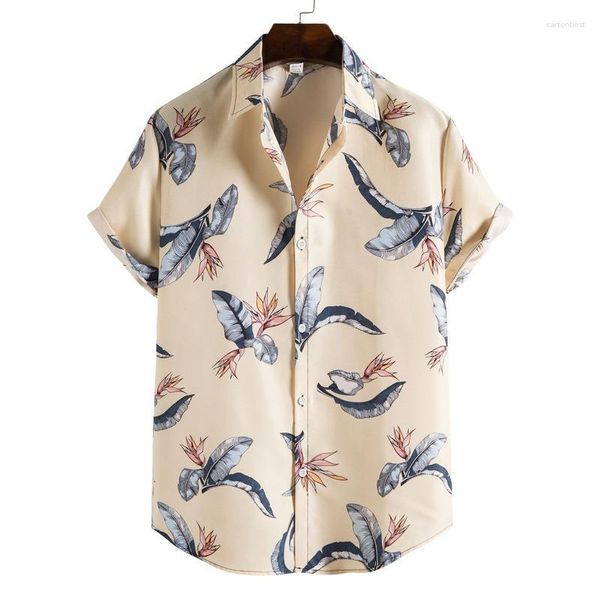 Мужские повседневные рубашки. Самый продаваемый товар 2023 года. Летняя рубашка с принтом и короткими рукавами с лацканами Camisas Para Hombre.