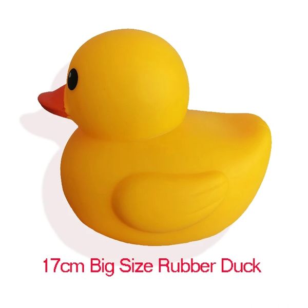 Tamanho grande 17cm bonito grande borracha pato amarelo brinquedo banheira banho água brinquedos para bebês crianças piscina decoração imprensa rangido banheiro jogando squeeze float patos presente