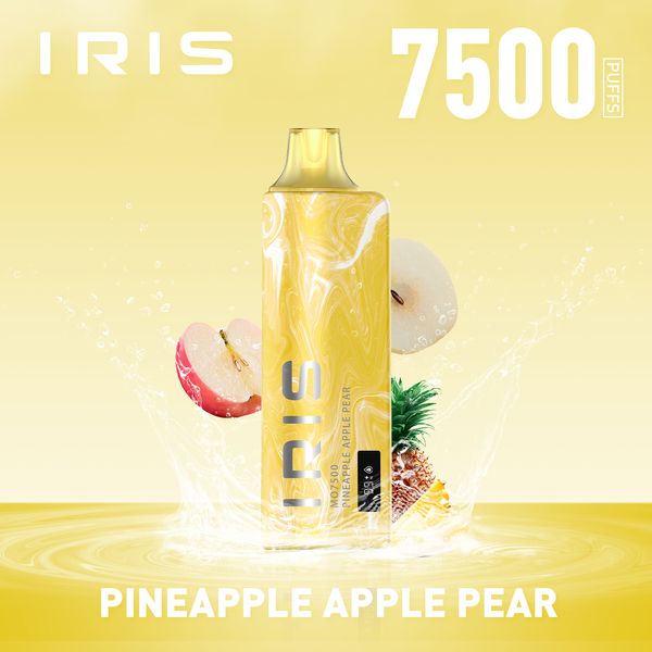 Iris MO 7500 Puflar Tek Kullanımlık Vape Puff Vapes Tesis edilebilir Puf E-Cigarte Akıllı Ekranlı Ekran 650 MAH Şarj Edilebilir Type-C Type Coil Rahat Kavrama