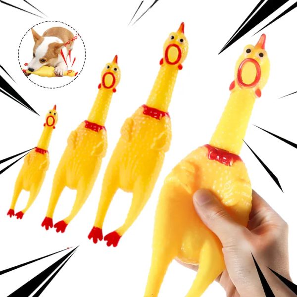 Prank borracha guincho brinquedos de frango pato amarelo som pet mastigar brinquedo crianças adulto brinquedos de descompressão cão espremer engraçado mordendo guincho gritando som exaustão durável