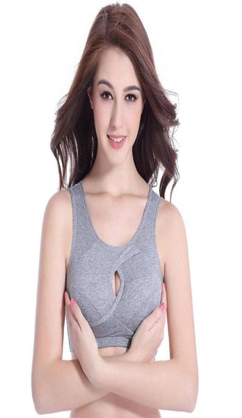 Reggiseno sportivo da donna in cotone anticedimento Top corto con imbottitura per aerobica Fitness Yoga H7JP5933997