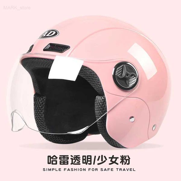 Capacetes de motocicleta Mulheres elétricas Motoctcle Capacete Ciclomotor Capacetes com viseiras Rosa Verão para Vespa Bicicleta Homens Bicicleta Motocicleta Rosto Aberto Segurança CapL21029