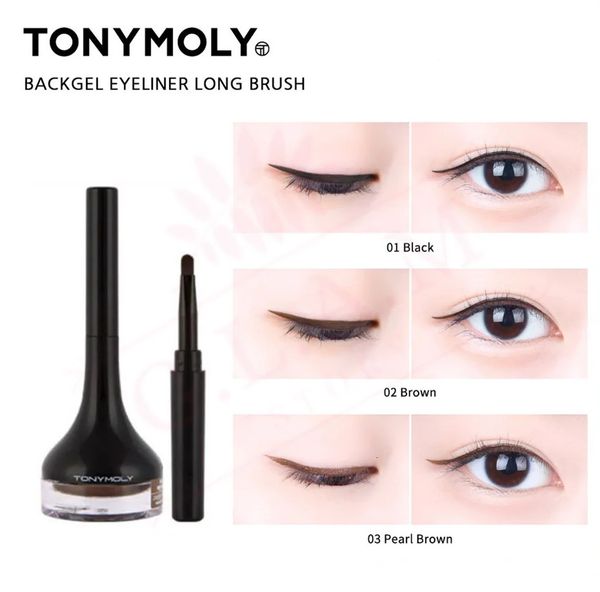 Lidschatten-/Liner-Kombination, Tonymoly Back Gel Eyeliner, 4 g, süßer langer Pinsel, wasserdicht, langlebiger Eyeliner, einfach zu tragen, luxuriöses Make-up, koreanisch, 231027