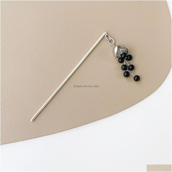 Cabelo Pins Hollow Valley Lily do Cool Chinês Vintage Metal Frisado Tassel Pan Hairpin Advanced Design Drop Delivery Produtos Acces Dhcad