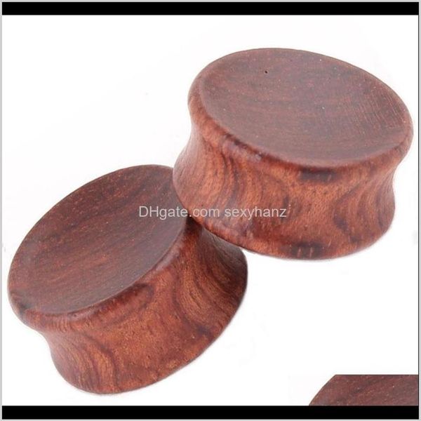 Túneis Drop Delivery 2021 Jóias Corporais Tiger Wood Côncavo Ear Plug Mix 6-22mm 36pcs Piercing Túnel e Plugues Gauges Jo85E279h