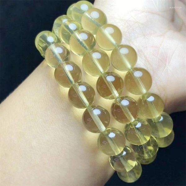 Bracciale con citrino naturale libico Bracciale fatto a mano con quarzo di cristallo giallo Gioielli elasticizzati Regalo di compleanno per bambini 1 pz