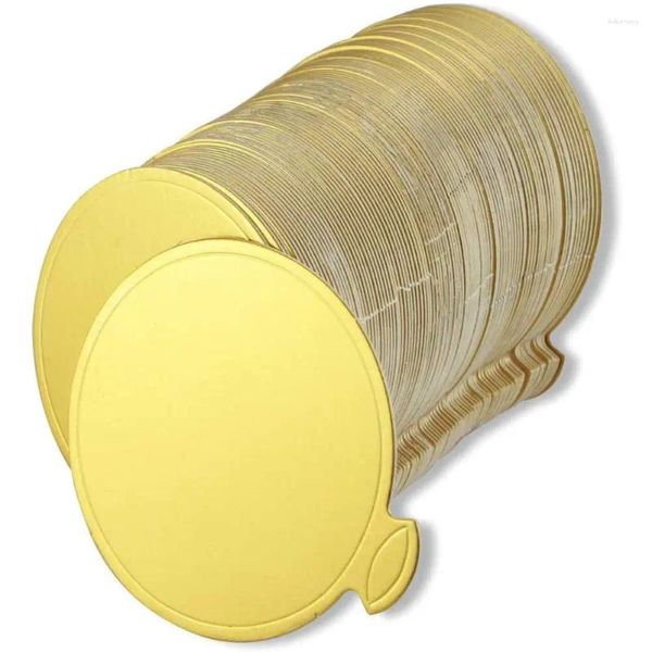 Ferramentas de cozimento Mini Rodada de Cartão Dourado Base de Bolo Placa de Mousse 100 Peças Sobremesa de Papel