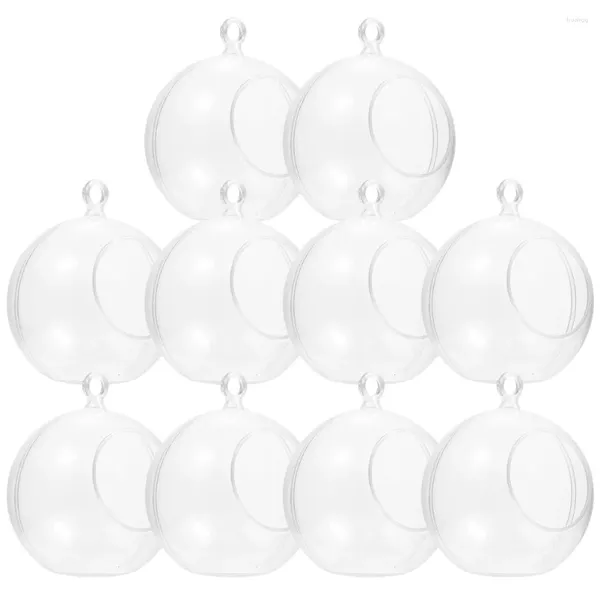 Castiçais 10 Pcs Decoração de Natal Bola Cúpulas de Plástico Artesanato Castiçal Ornamentos Claros Festa