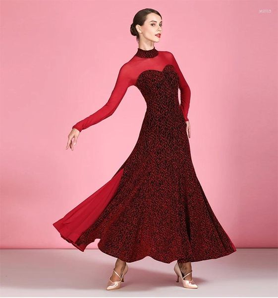 Сценическая одежда, юбка для соревнований по вальсу, женское элегантное дизайнерское платье для танго, бальных танцев, женские расширенные стандартные платья