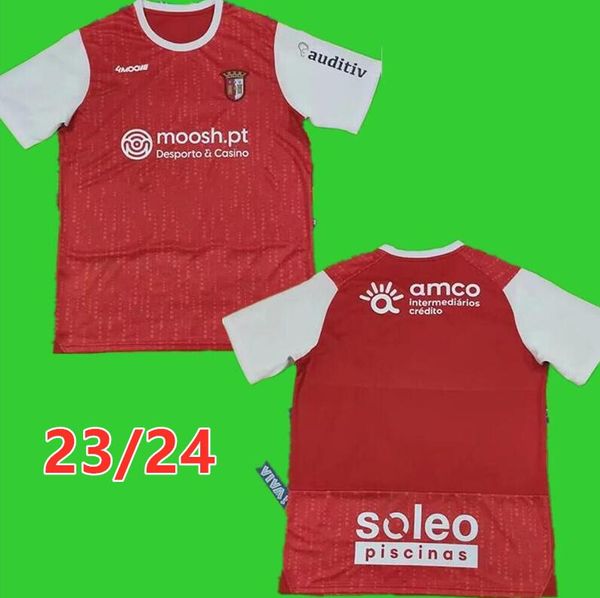 23 24 Sporting Braga Soccer Jerseys Bruma Rony Lopes R.Horta 2023 2024 Abel Ruiz Banza Pizzi Fonte Vermelho Camisas de Futebol de Home Red Uniformes 9896