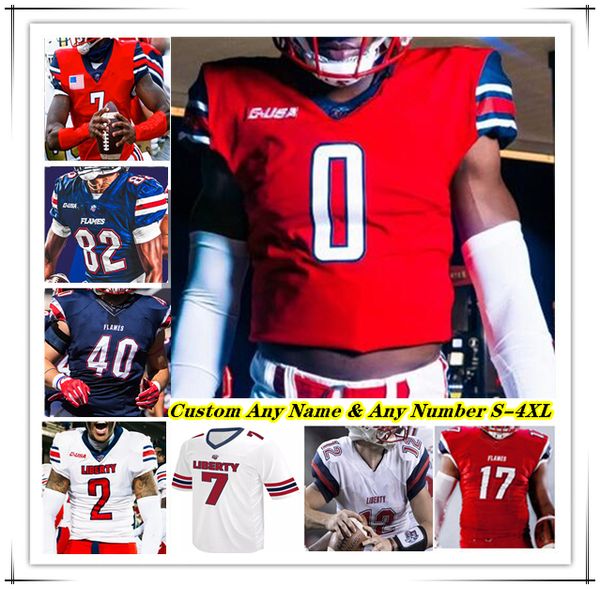 NCAA College Liberty Flames LU Fußballtrikot Kaidon Salter Quinton Cooley Billy Lucas Aaron Bedgood CJ Daniels Treon Sibley Tyren Dupree CJ Bazile Jr Kendy Charles