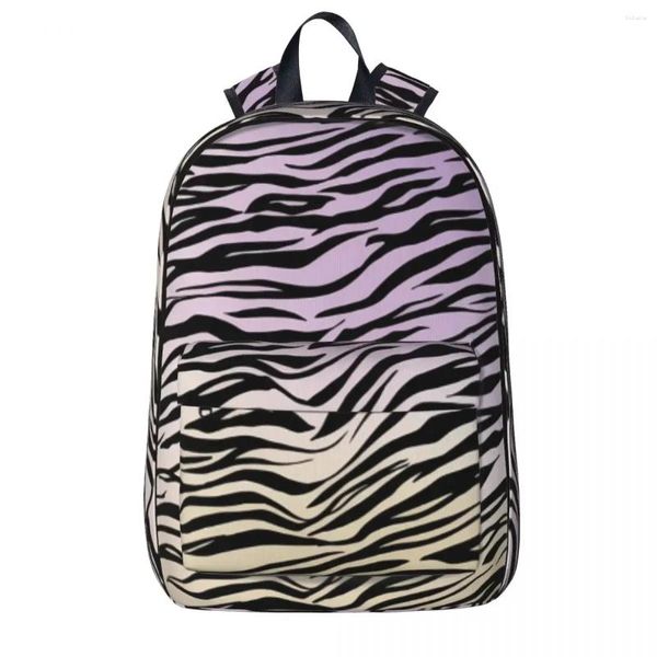 Zaino Acquerello Ombre Zebra Stampa Graziosi Zaini Ragazzo Ragazza Ciclismo Morbide Borse da scuola Zaino colorato