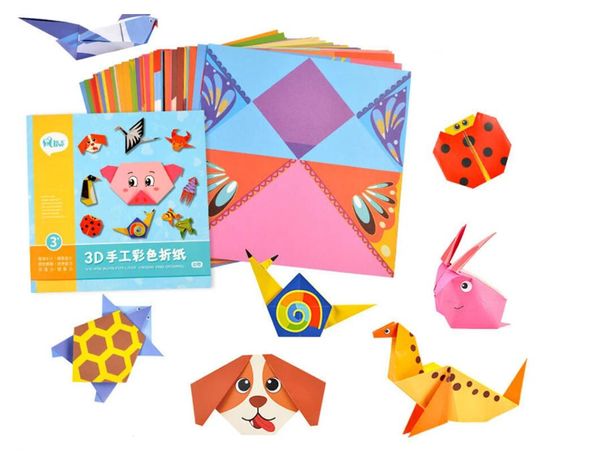 54 Seiten Montessori Spielzeug DIY Kinder Handwerk Spielzeug 3D Cartoon Tier Origami Handwerk Papier Kunst Lernen Lernspielzeug für Kinder