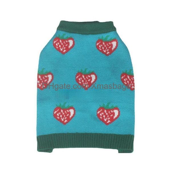 Designer-Hundekleidungsmarken Bekleidung Winterpullover mit klassischem Stberry-Muster Weicher warmer Rollkragenpullover aus Acryl für Welpen Stretch-Strickwaren Dhpm1