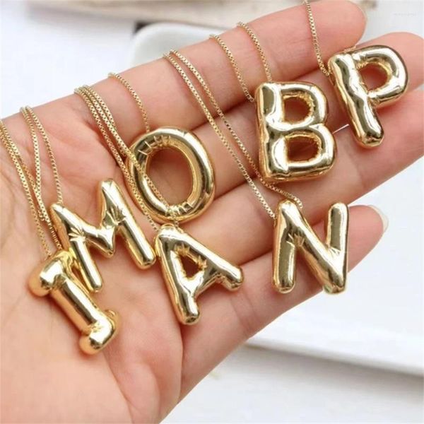 Charms 18K Edelstahl A-Z Initial Halskette Damen massiv vergoldetes Metall 26 Buchstaben Alphabet Anhänger mit Box Babykette