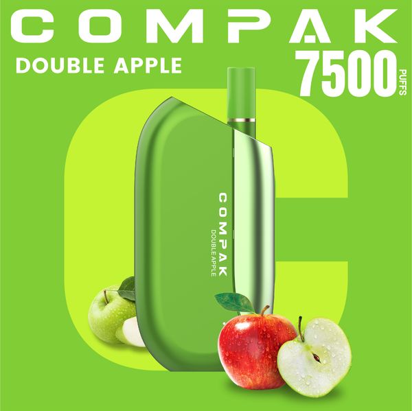 COMPAK Design By Snowwolf Оригинальные 7500 затяжек Одноразовые вейпы Puff Vapes Одноразовые затяжки 5% Электронная сигарета 650 мАч Тип-C 12 вкусов Сетчатая катушка